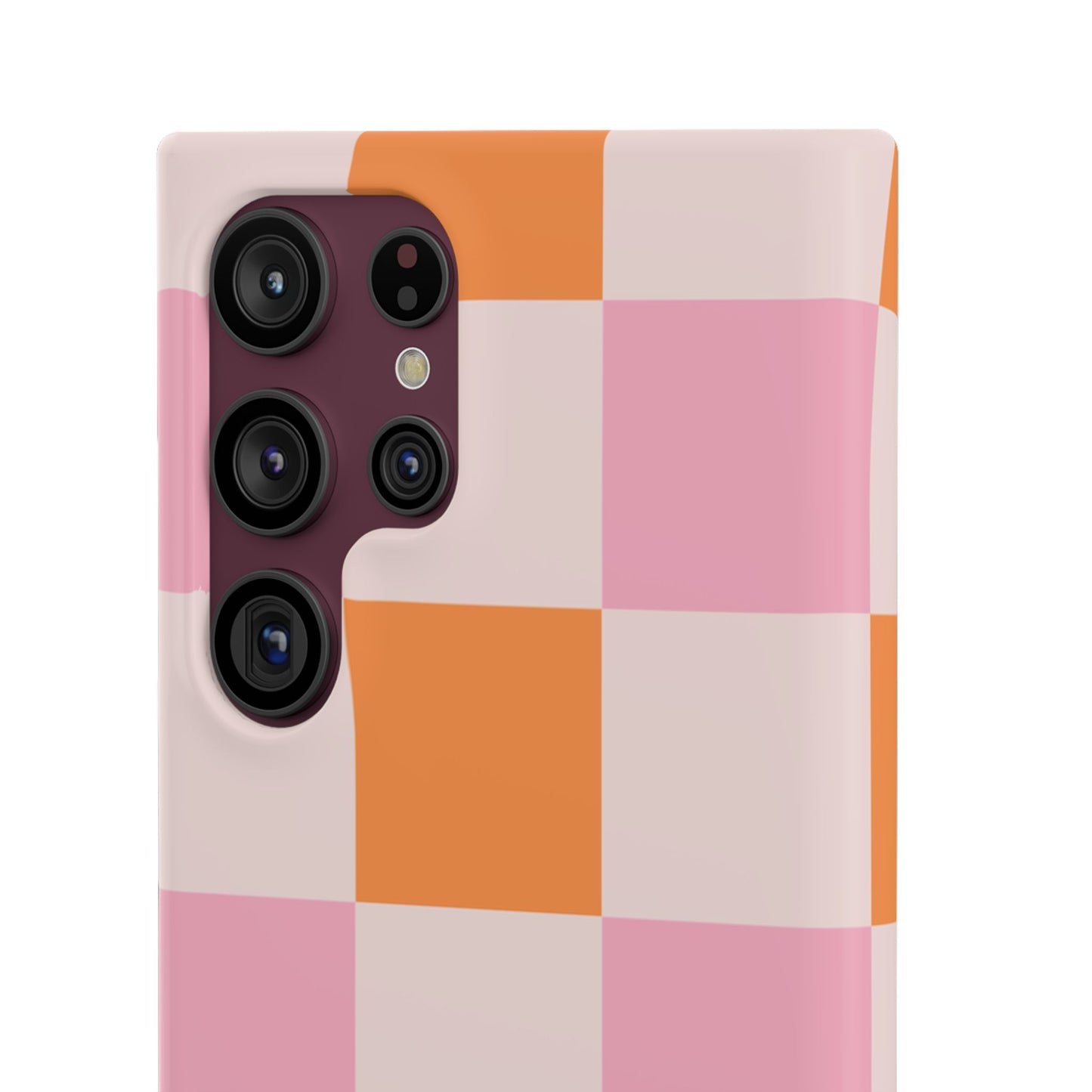 Peachy Case | Coque snap légère et résistante avec Design en Damier - Orange & Rose