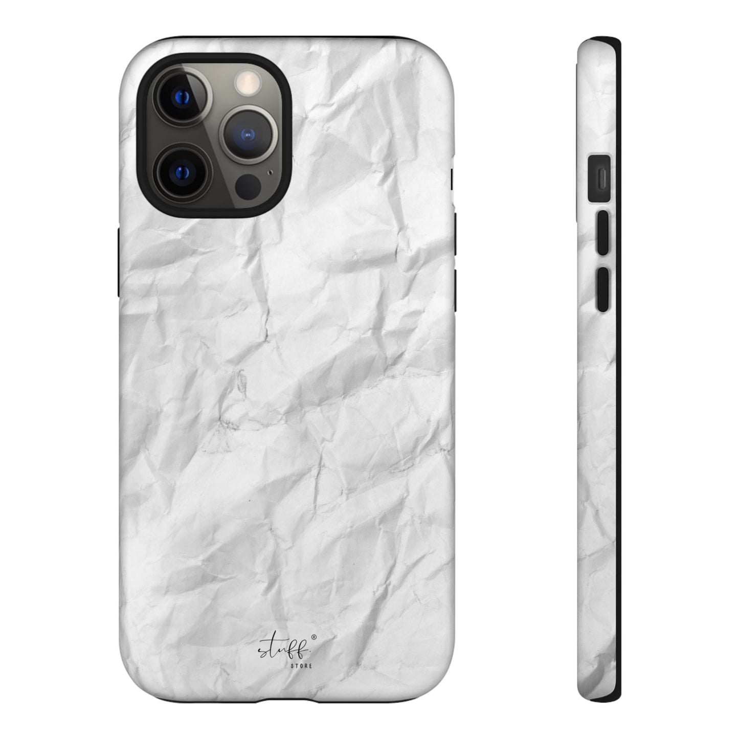 Crinkled Case | Coque résistante double protection anti-choc Effet Papier Froissé Mat
