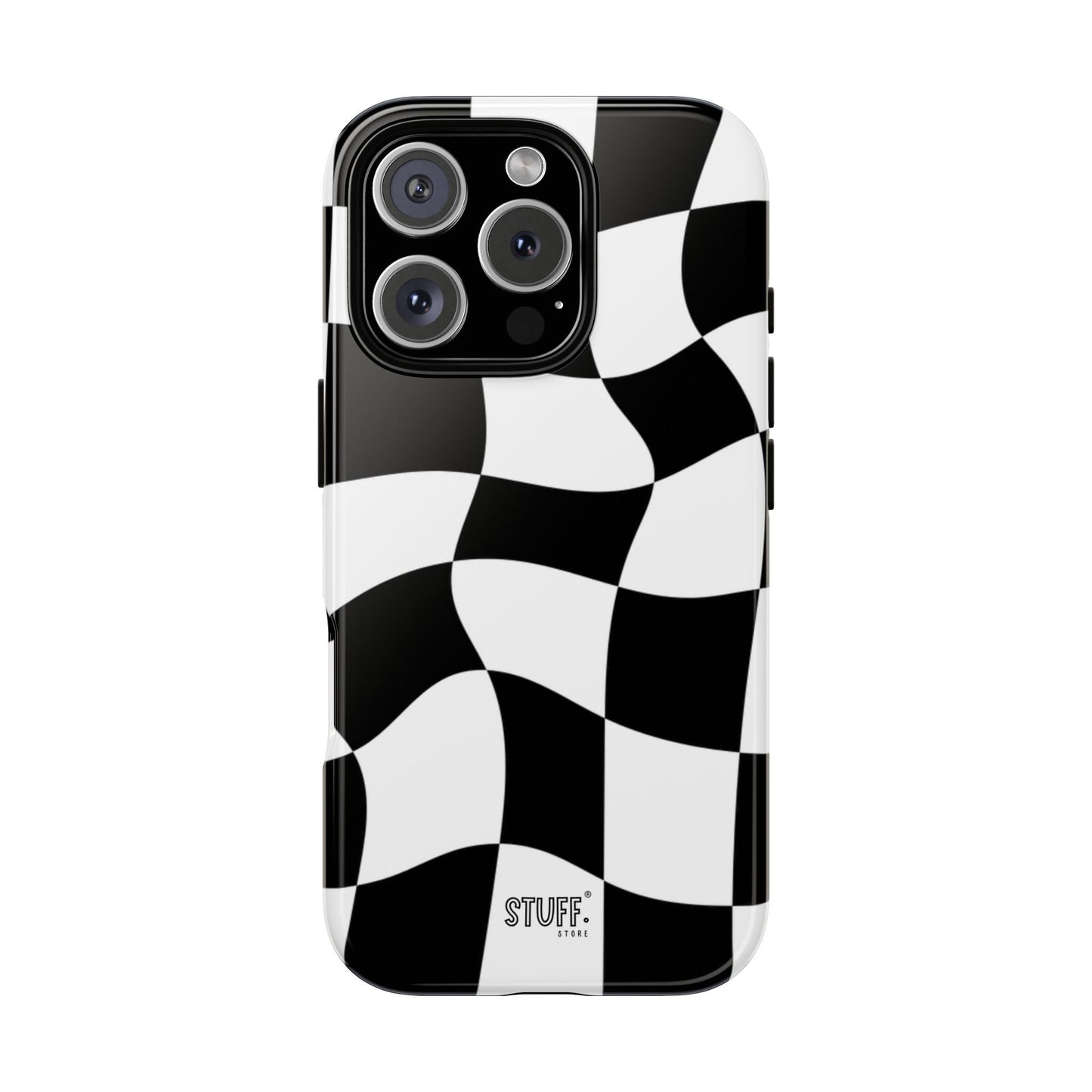 Checkers Case | Coque résistante double protection et Design en Damier déformé