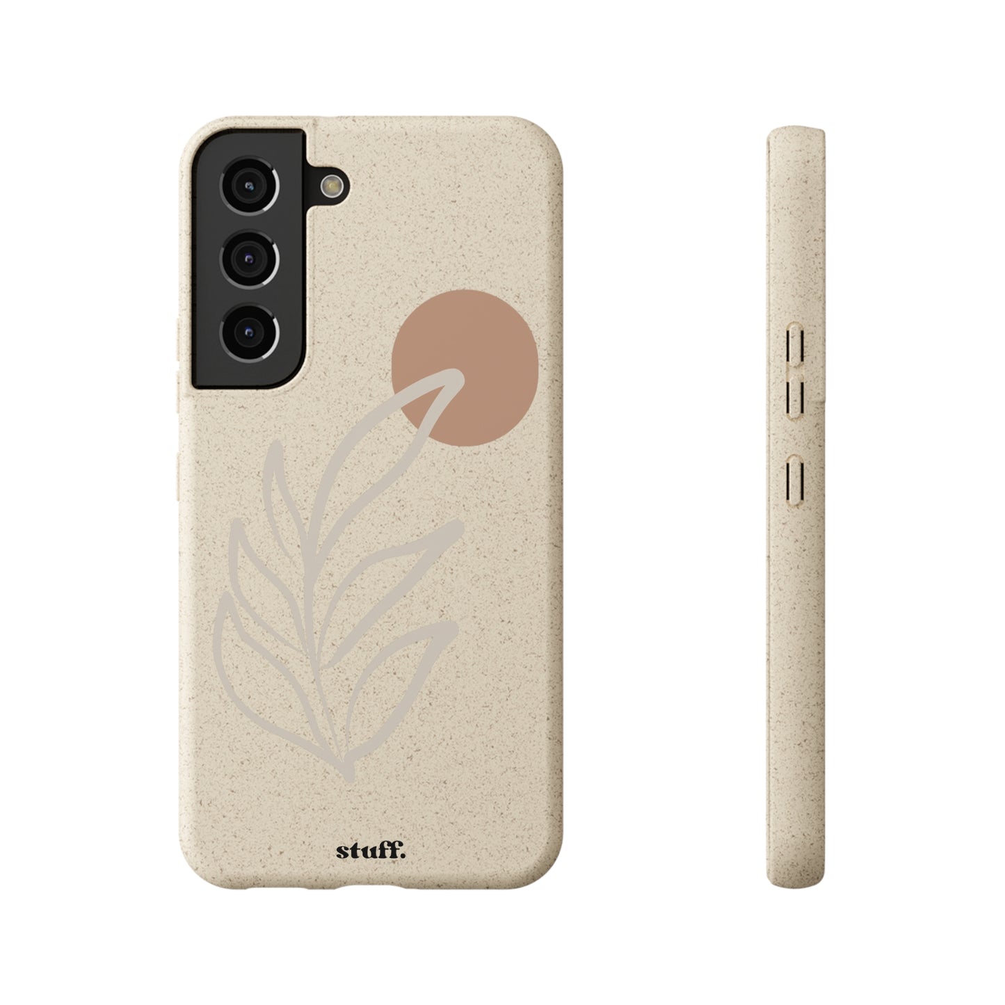 funda de teléfono biodegradable con rama boho