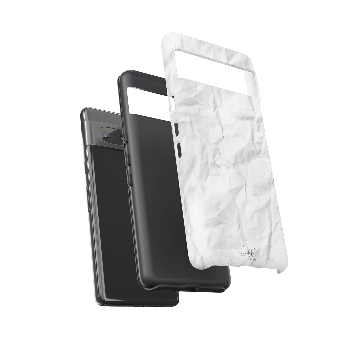 Crinkled Case | Coque résistante double protection anti-choc Effet Papier Froissé Mat
