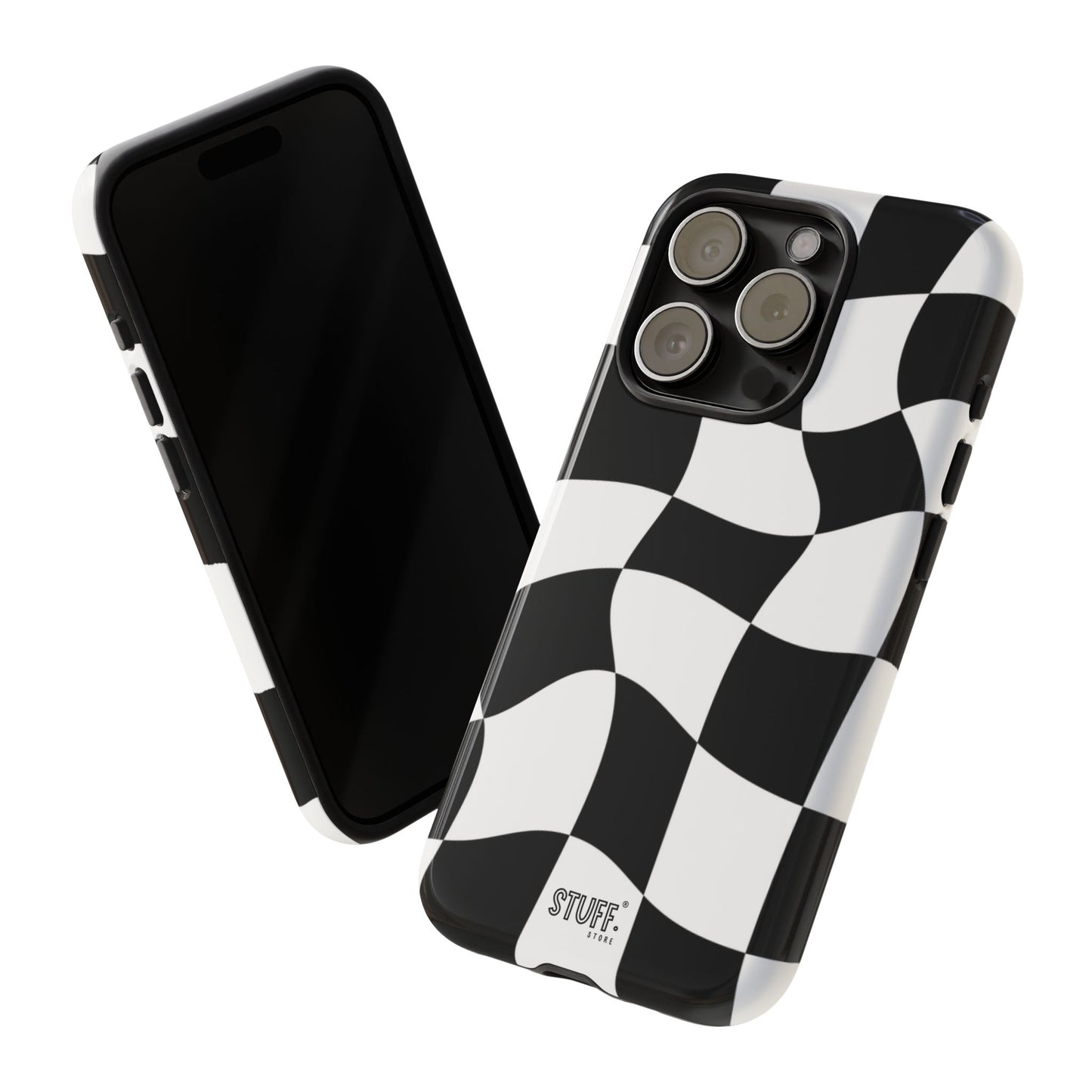 Checkers Case | Coque résistante double protection et Design en Damier déformé