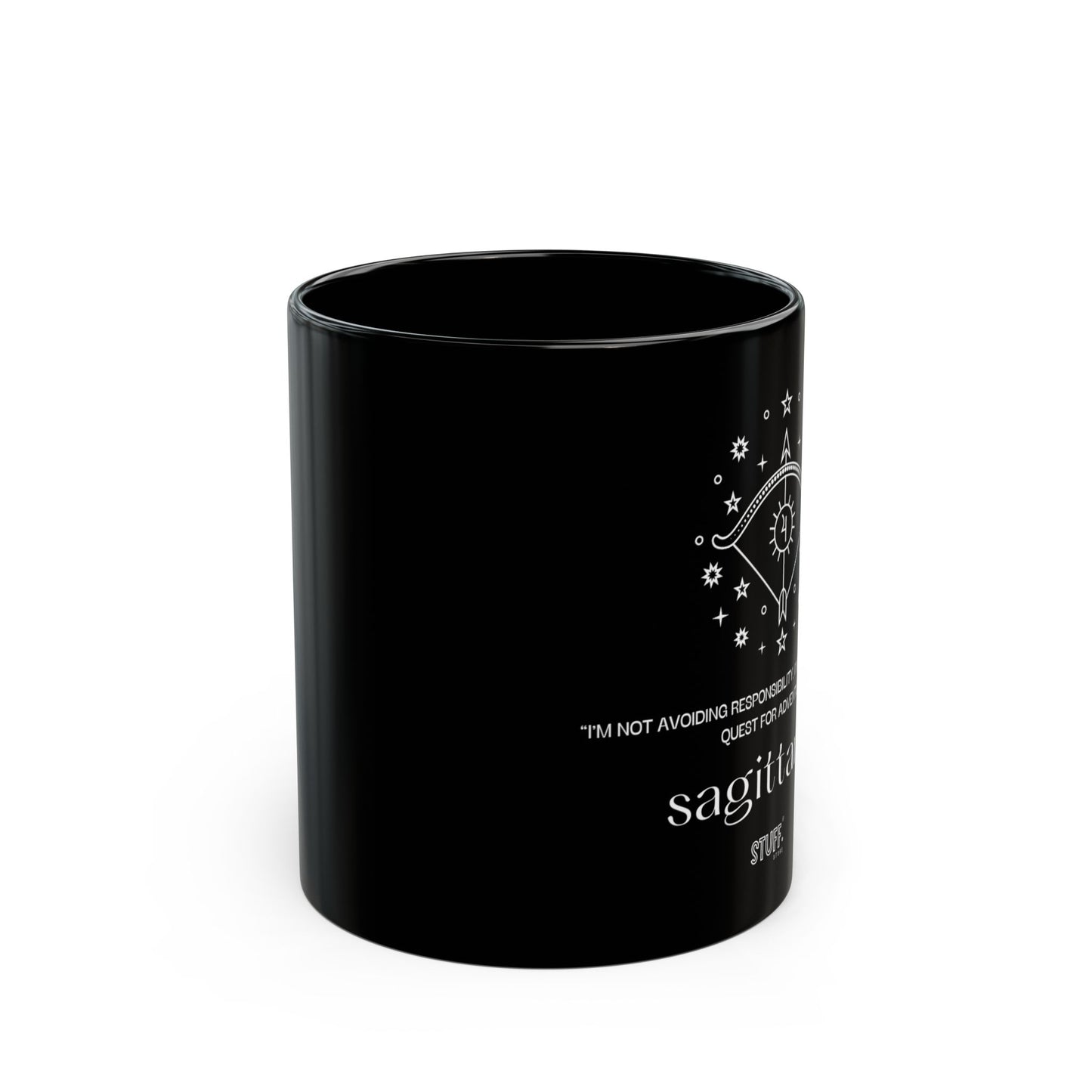 Sagittaire | Mug noir en céramique avec signe astrologique et phrase drôle – 330ml / 440ml