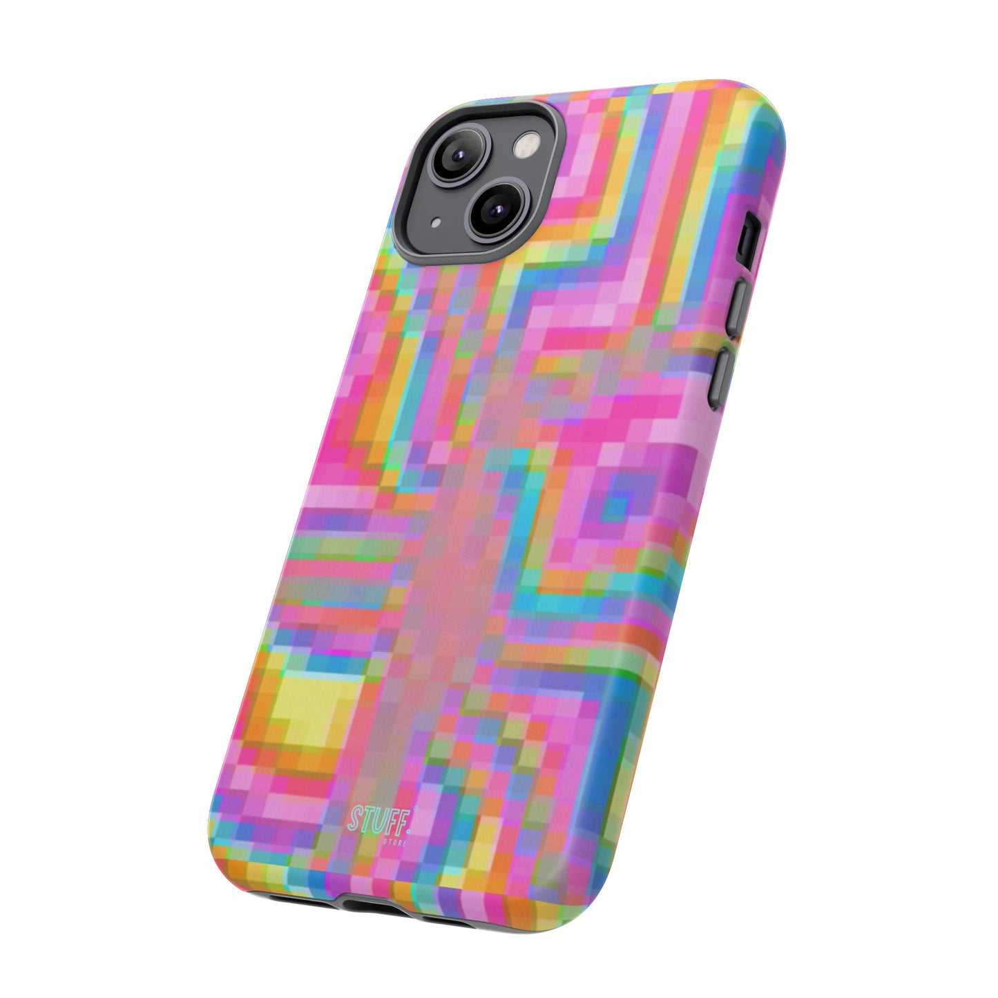 Pixel Case | Coque résistante double protection anti-choc - Motif pixels colorés