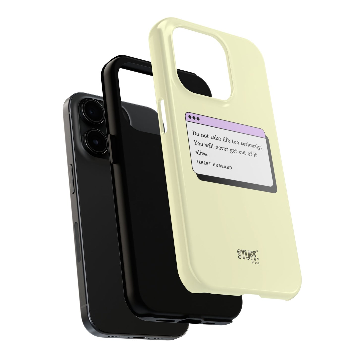 Window Case | Coque résistante à double protection avec citation – Design minimal & message puissant