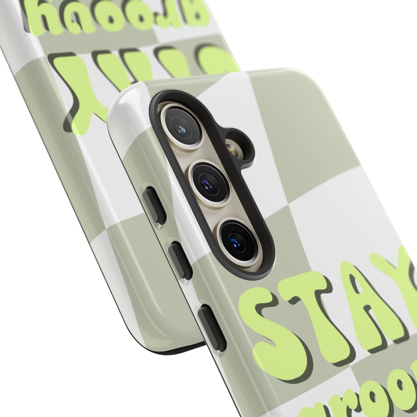 Groovy Case | Coque résistante double protection avec Design Rétro en Damier - Vert