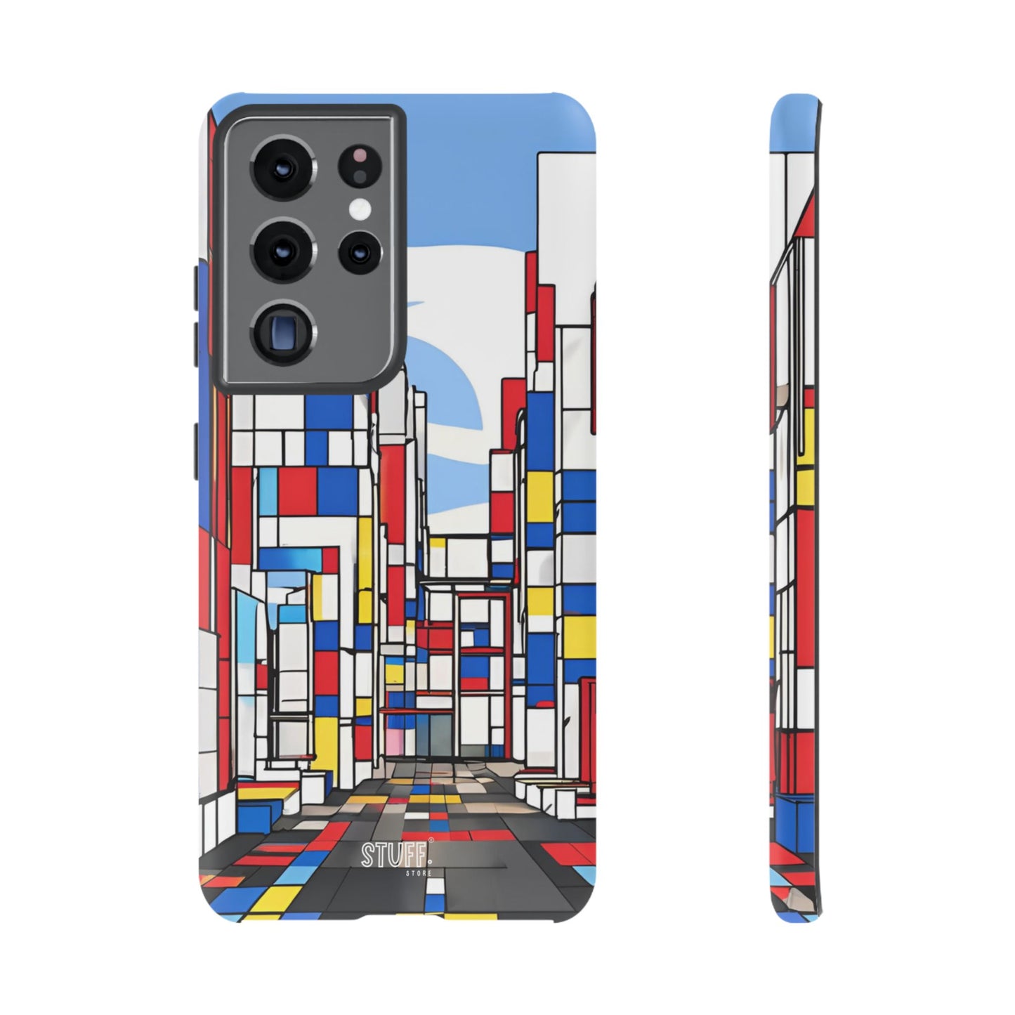 Square City | Coque résistante double protection - inspiration Mondrian
