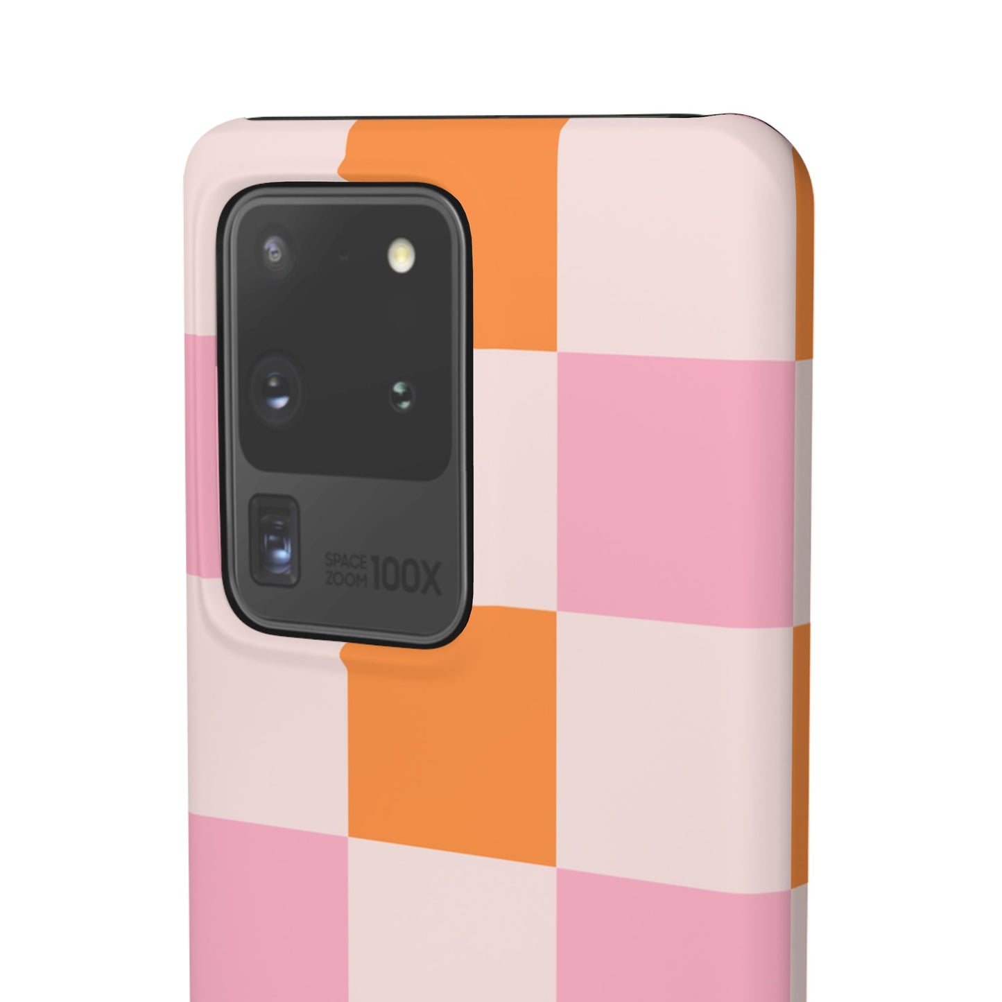Peachy Case | Coque snap légère et résistante avec Design en Damier - Orange & Rose