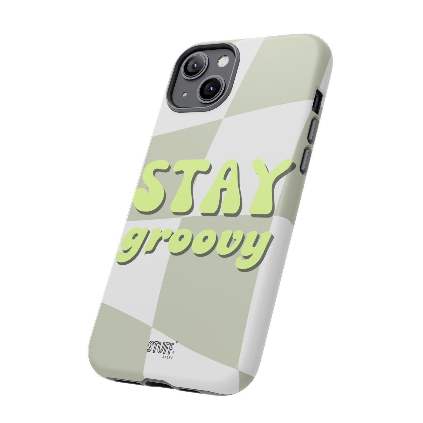 Groovy Case | Coque résistante double protection avec Design Rétro en Damier - Vert