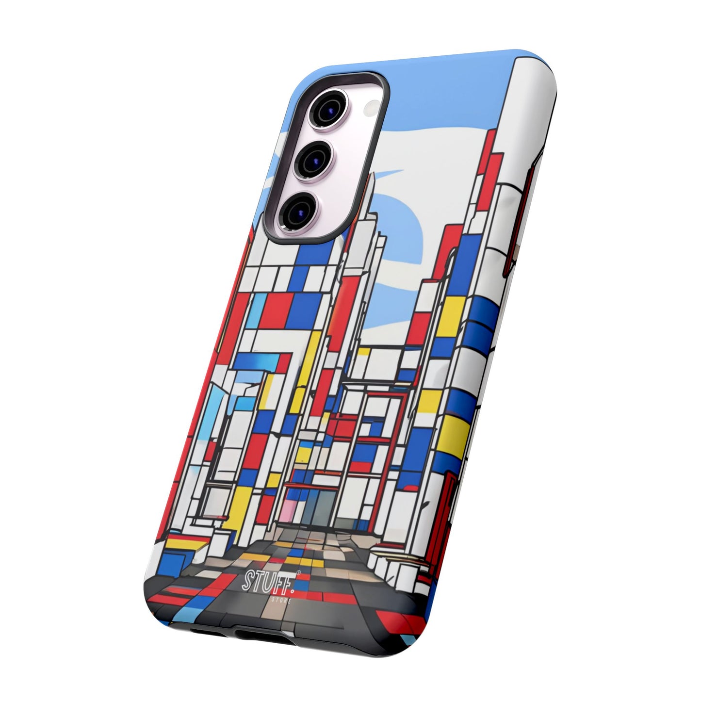Square City | Coque résistante double protection - inspiration Mondrian
