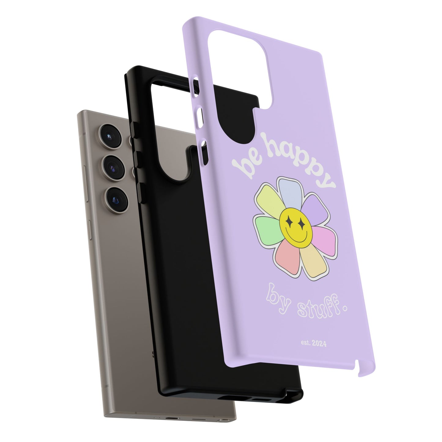 Be Happy Case | Coque résistante double protection avec Design Fleur Colorée