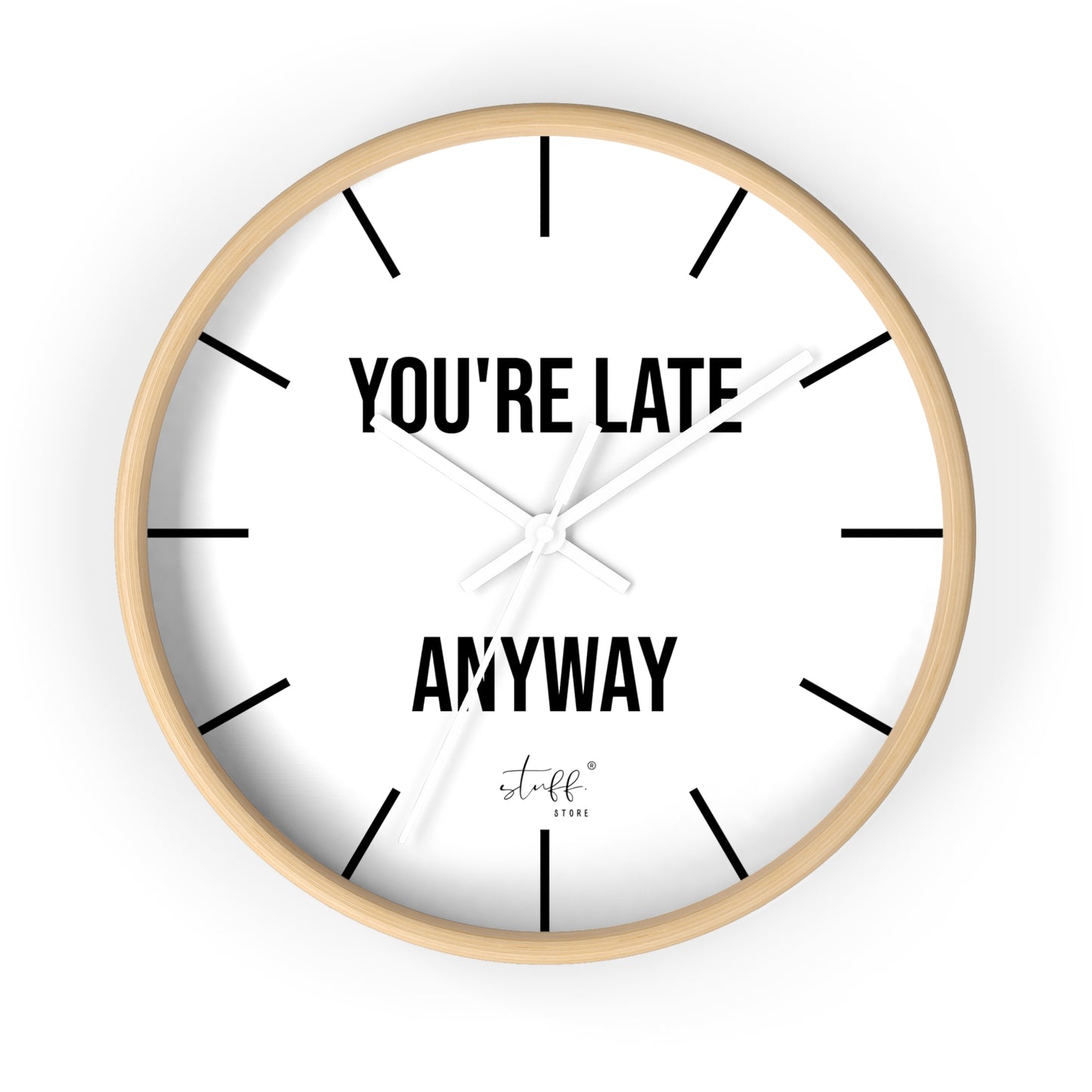 T'es Quand Même En Retard" Wall Clock | Clean Design and Casual Humor
