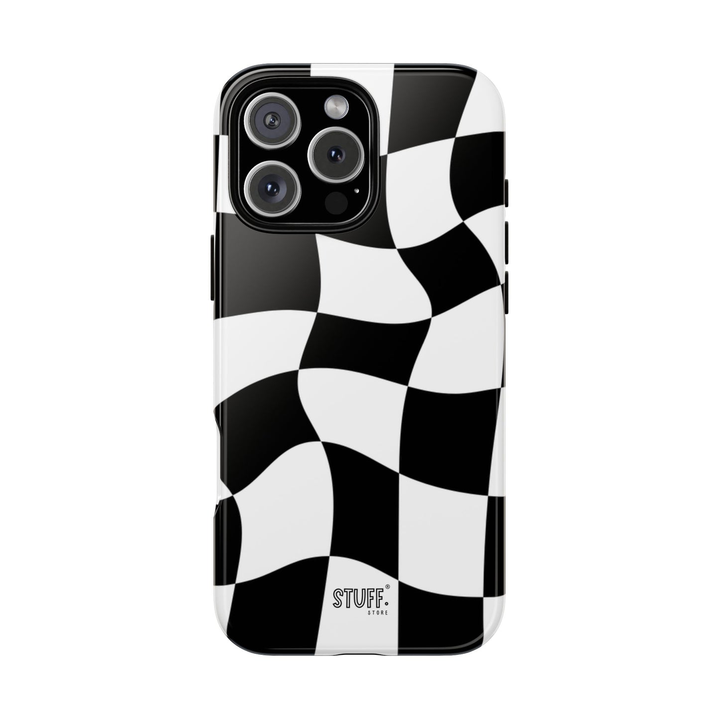Checkers Case | Coque résistante double protection et Design en Damier déformé