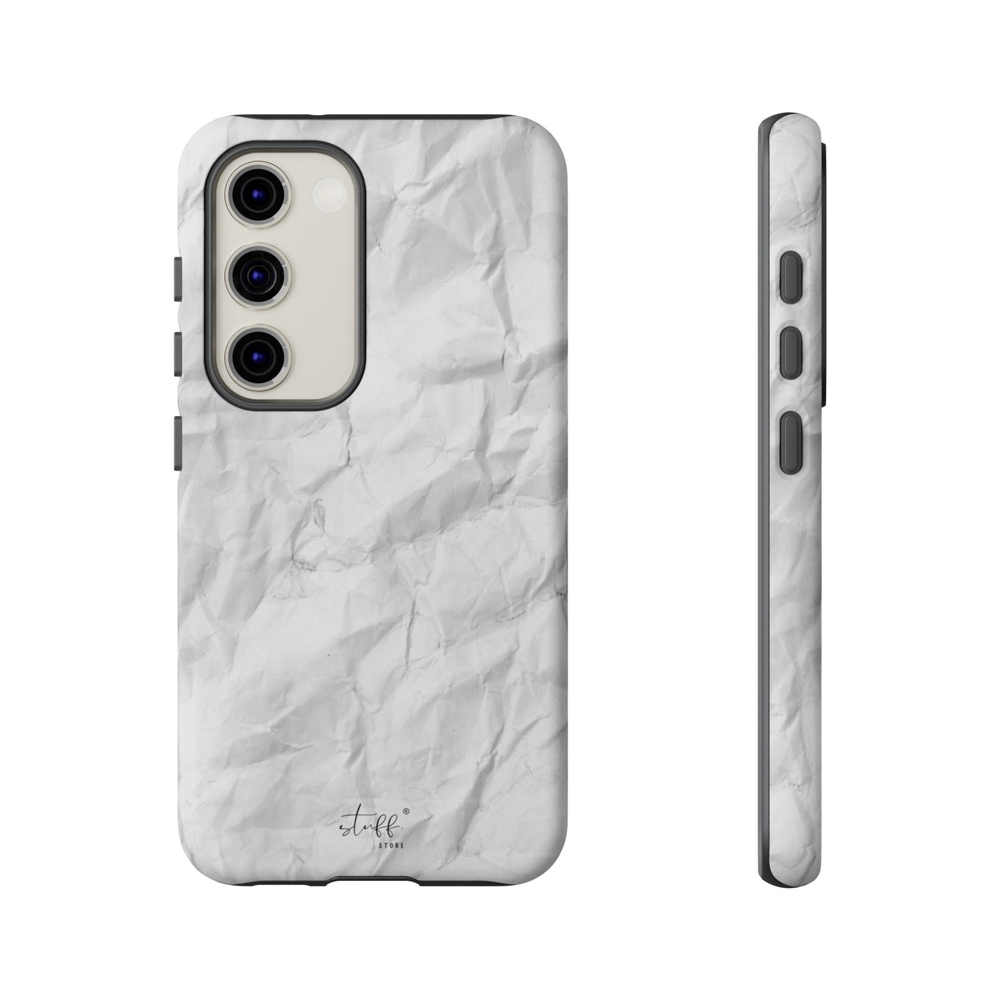 Crinkled Case | Coque résistante double protection anti-choc Effet Papier Froissé Mat