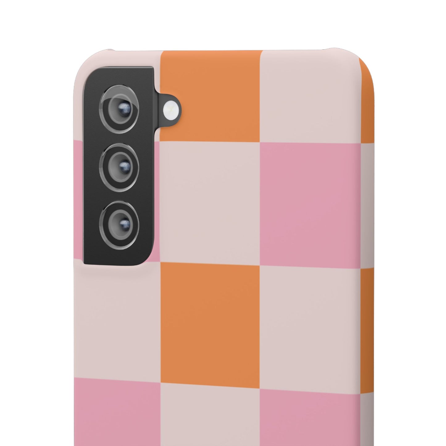 Peachy Case | Coque snap légère et résistante avec Design en Damier - Orange & Rose