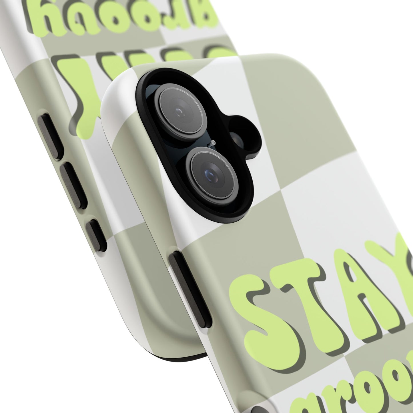 Groovy Case | Coque résistante double protection avec Design Rétro en Damier - Vert