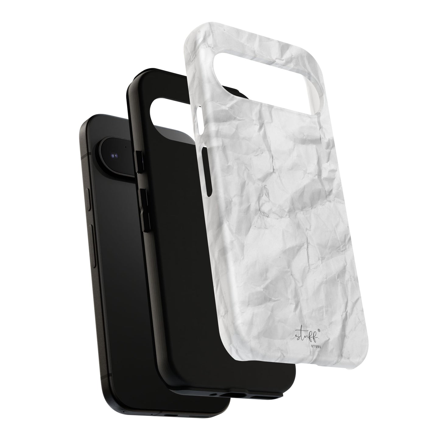 Crinkled Case | Coque résistante double protection anti-choc Effet Papier Froissé Mat