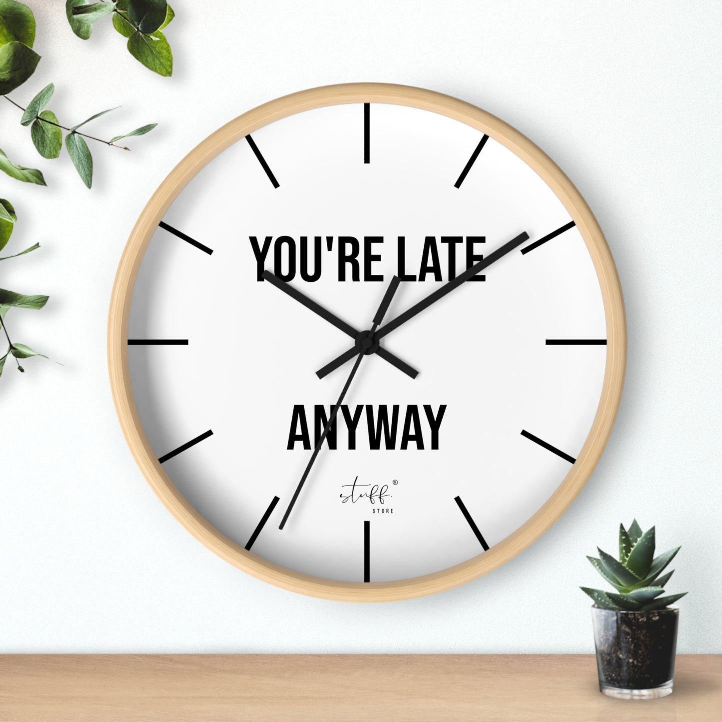 T'es Quand Même En Retard" Wall Clock | Clean Design and Casual Humor