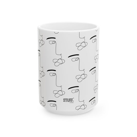 He's Art Cup | Mug en céramique avec design minimaliste – 330ml / 440ml