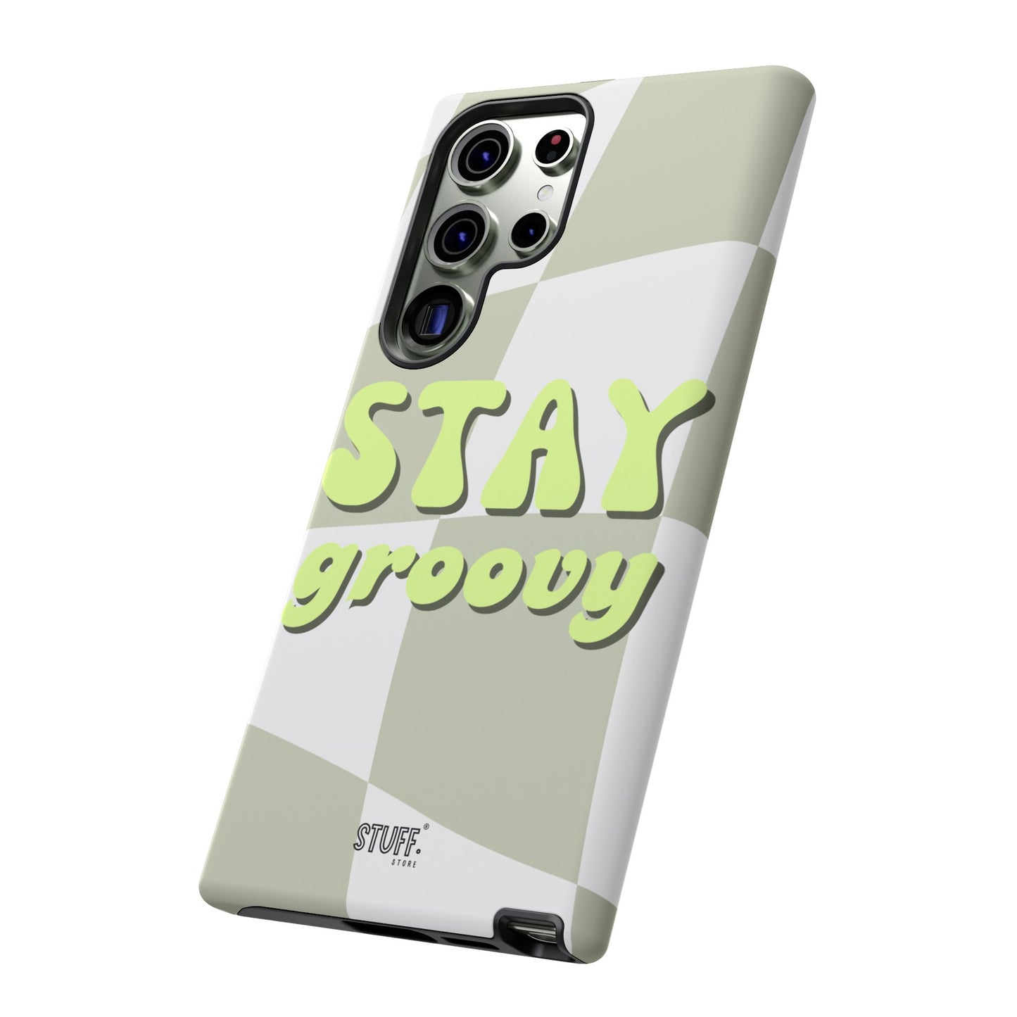 Groovy Case | Coque résistante double protection avec Design Rétro en Damier - Vert
