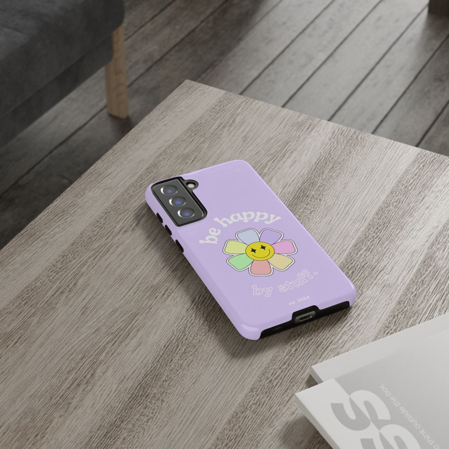 Be Happy Case | Coque résistante double protection avec Design Fleur Colorée