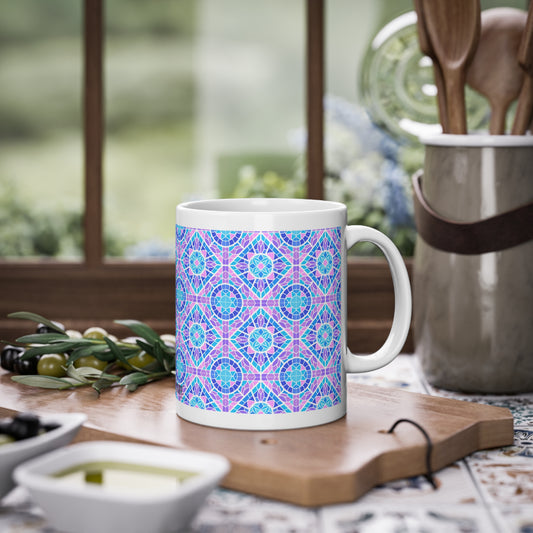 Brisa Azul Cup | Mug en céramique avec motif mosaïque colorée — 330ml