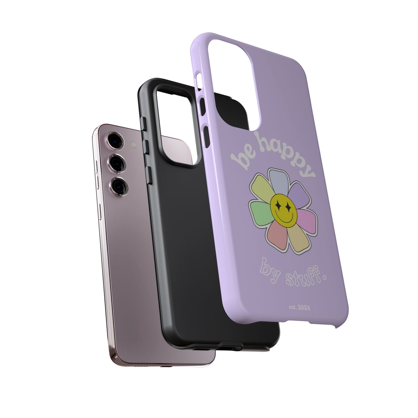 Be Happy Case | Coque résistante double protection avec Design Fleur Colorée