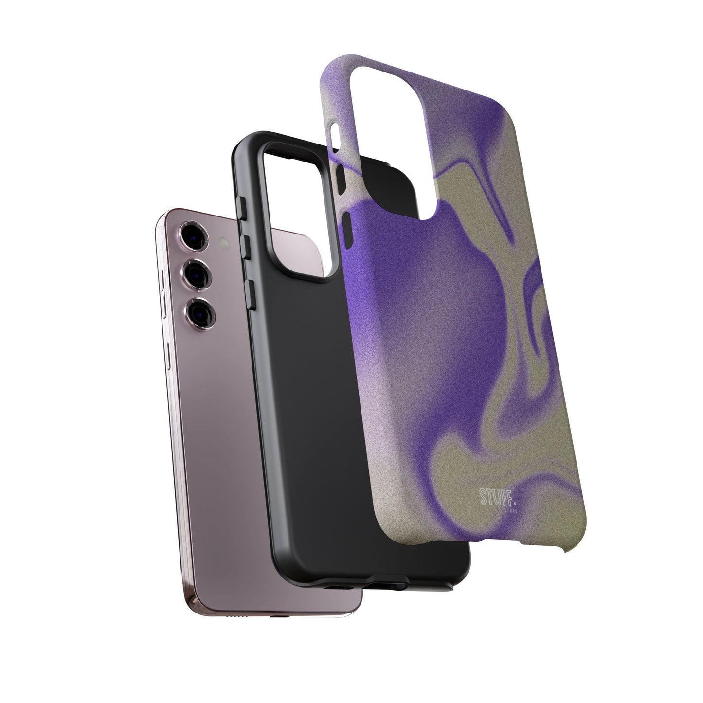 Swirly Case | Coque résistante double protection - Motif vague pourpre