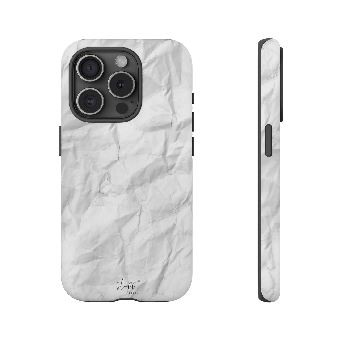 Crinkled Case | Coque résistante double protection anti-choc Effet Papier Froissé Mat