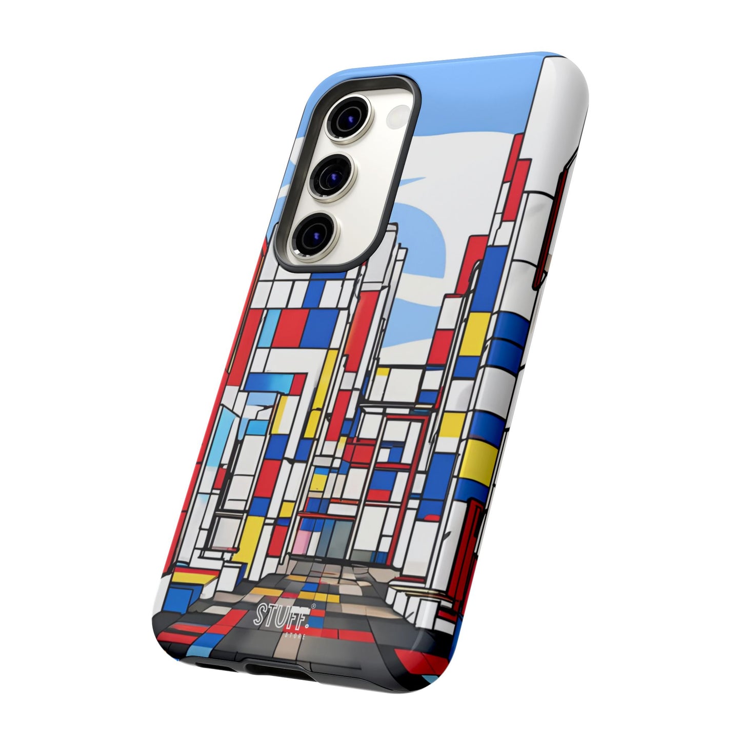 Square City | Coque résistante double protection - inspiration Mondrian