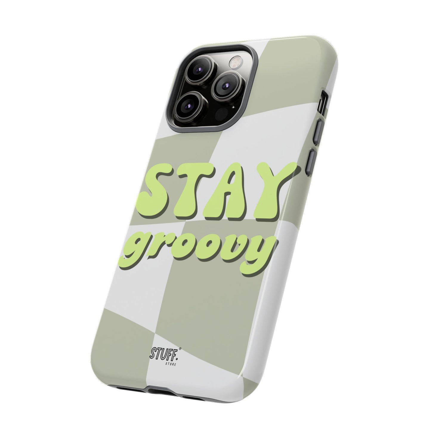 Groovy Case | Coque résistante double protection avec Design Rétro en Damier - Vert