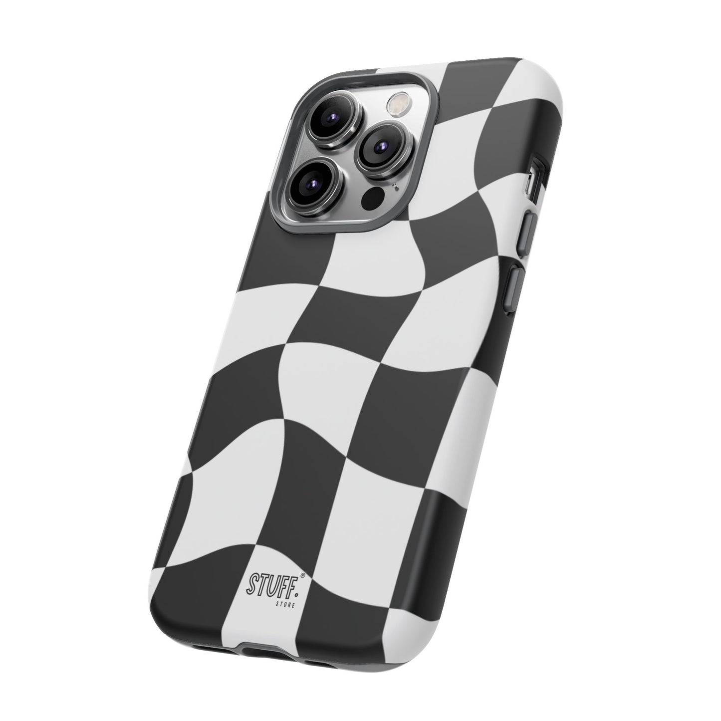 Checkers Case | Coque résistante double protection et Design en Damier déformé