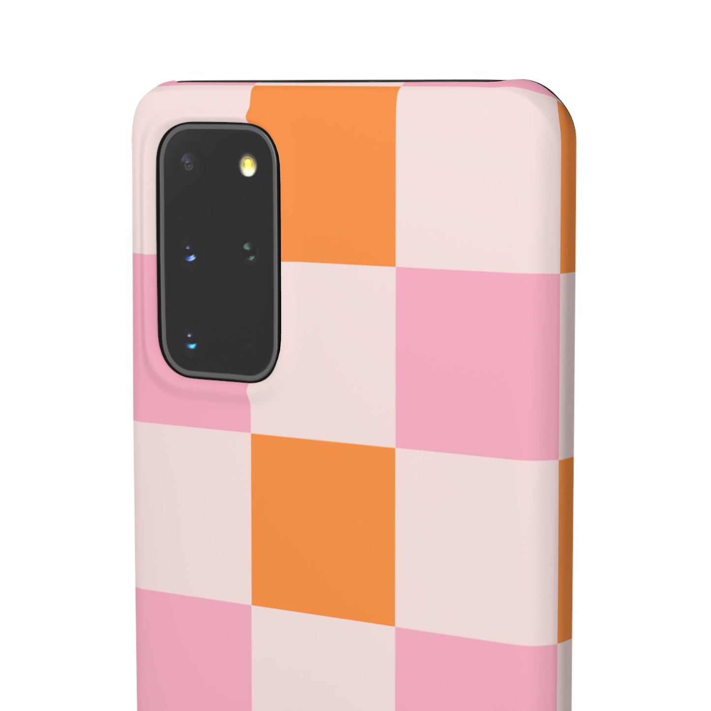 Peachy Case | Coque snap légère et résistante avec Design en Damier - Orange & Rose