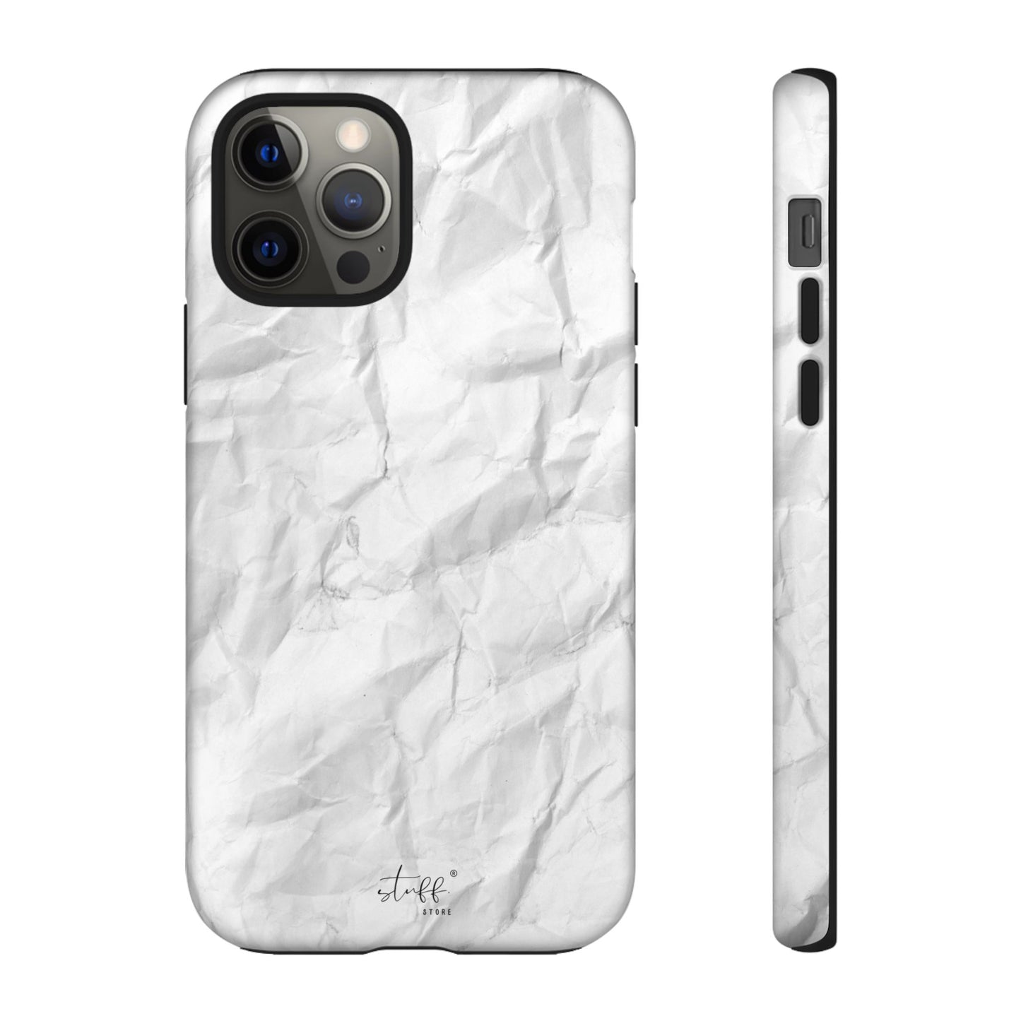 Crinkled Case | Coque résistante double protection anti-choc Effet Papier Froissé Mat