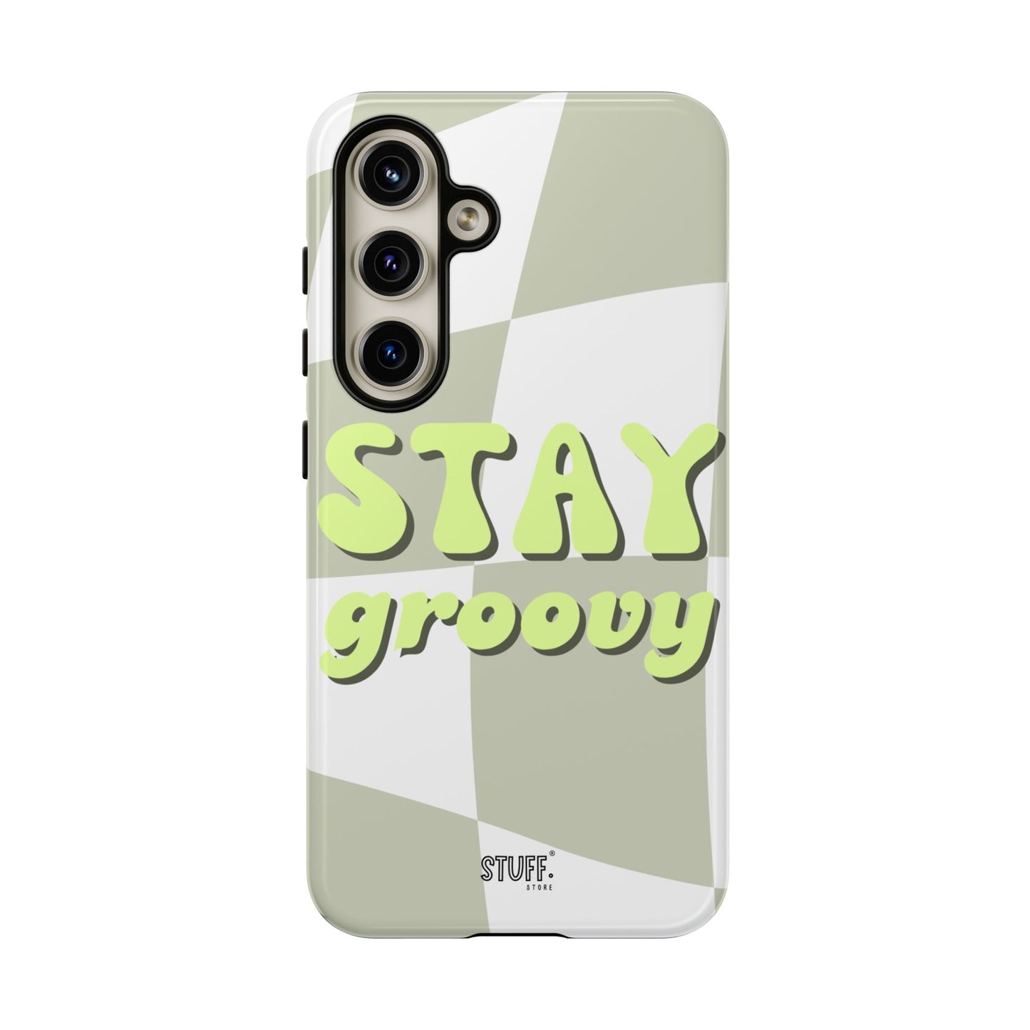 Groovy Case | Coque résistante double protection avec Design Rétro en Damier - Vert