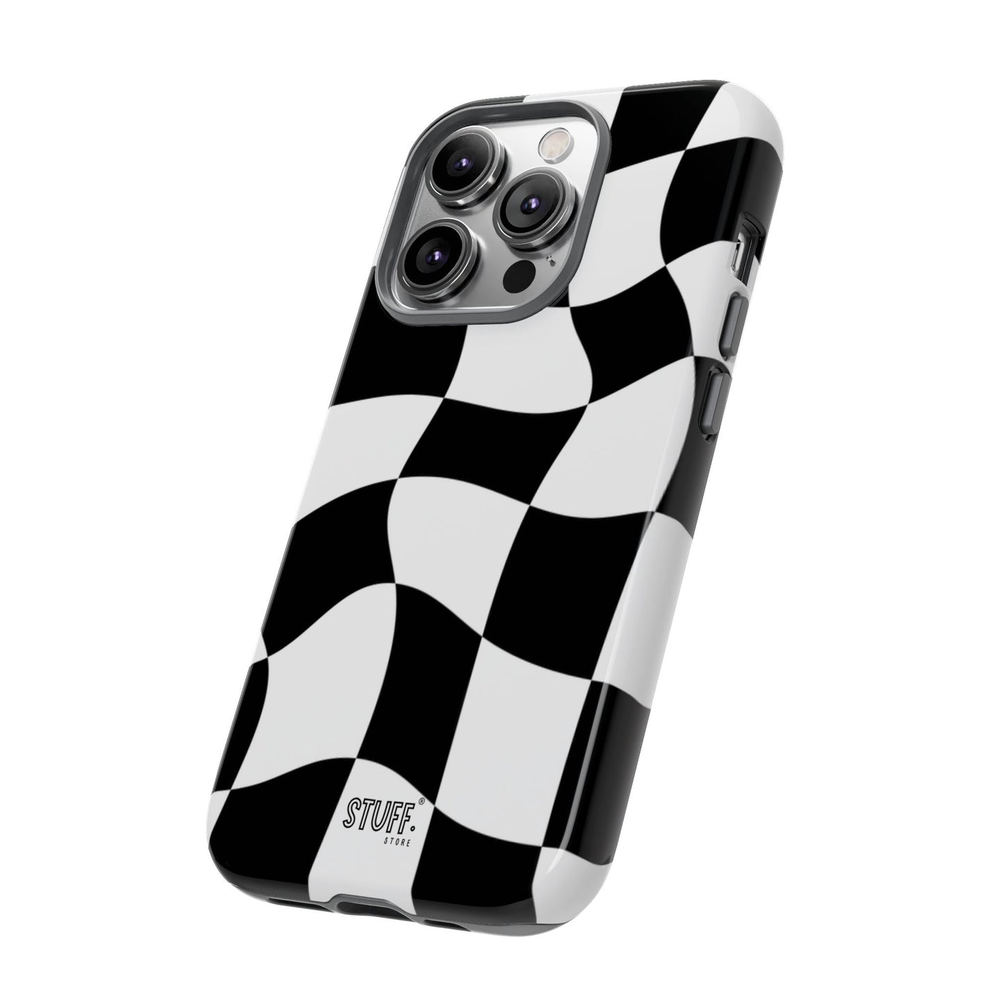 Checkers Case | Coque résistante double protection et Design en Damier déformé