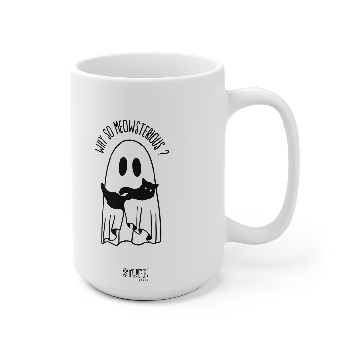 Meowsterious Cup | Mug en céramique avec design chat noir & Halloween mystique – 330 ml / 440 ml