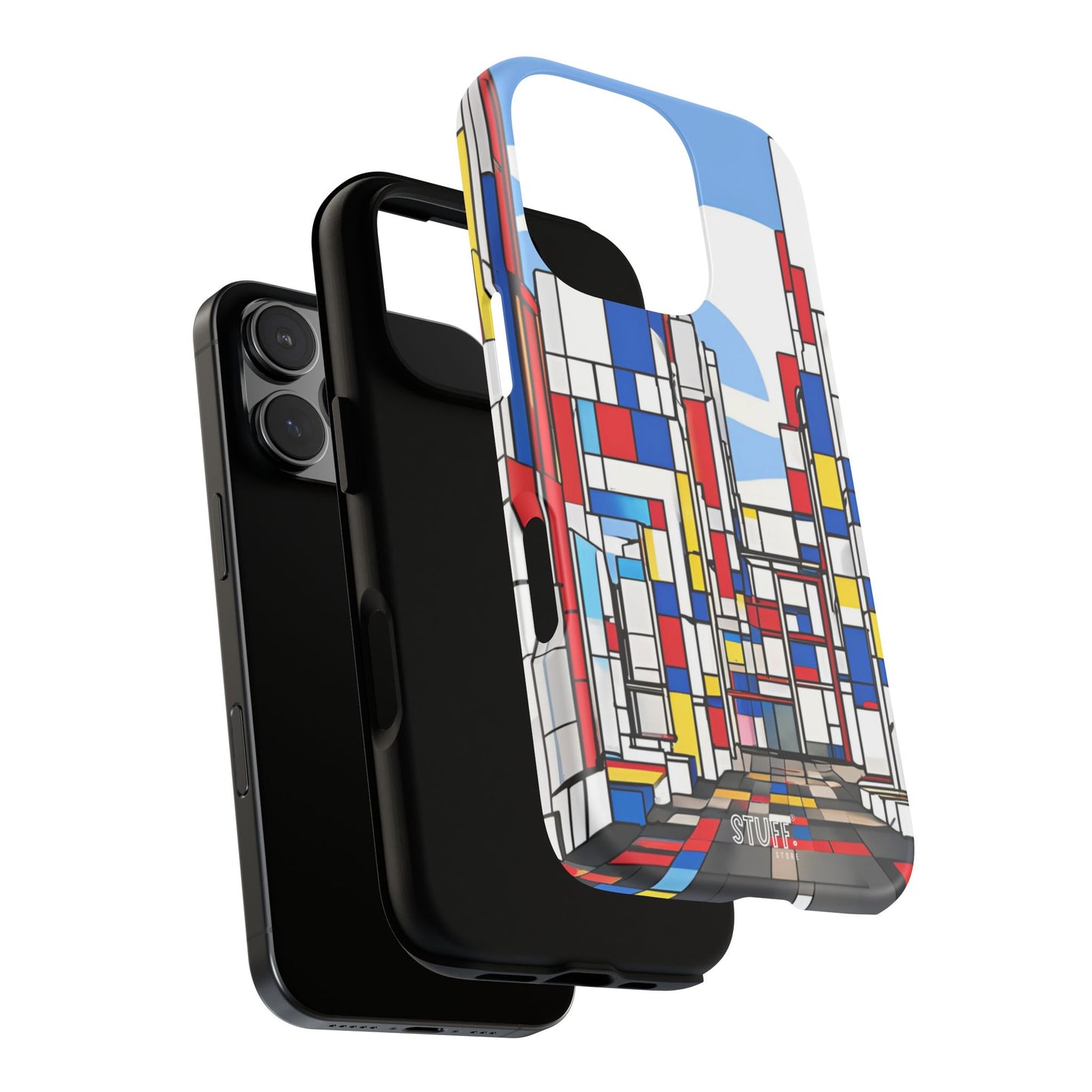 Square City | Coque résistante double protection - inspiration Mondrian