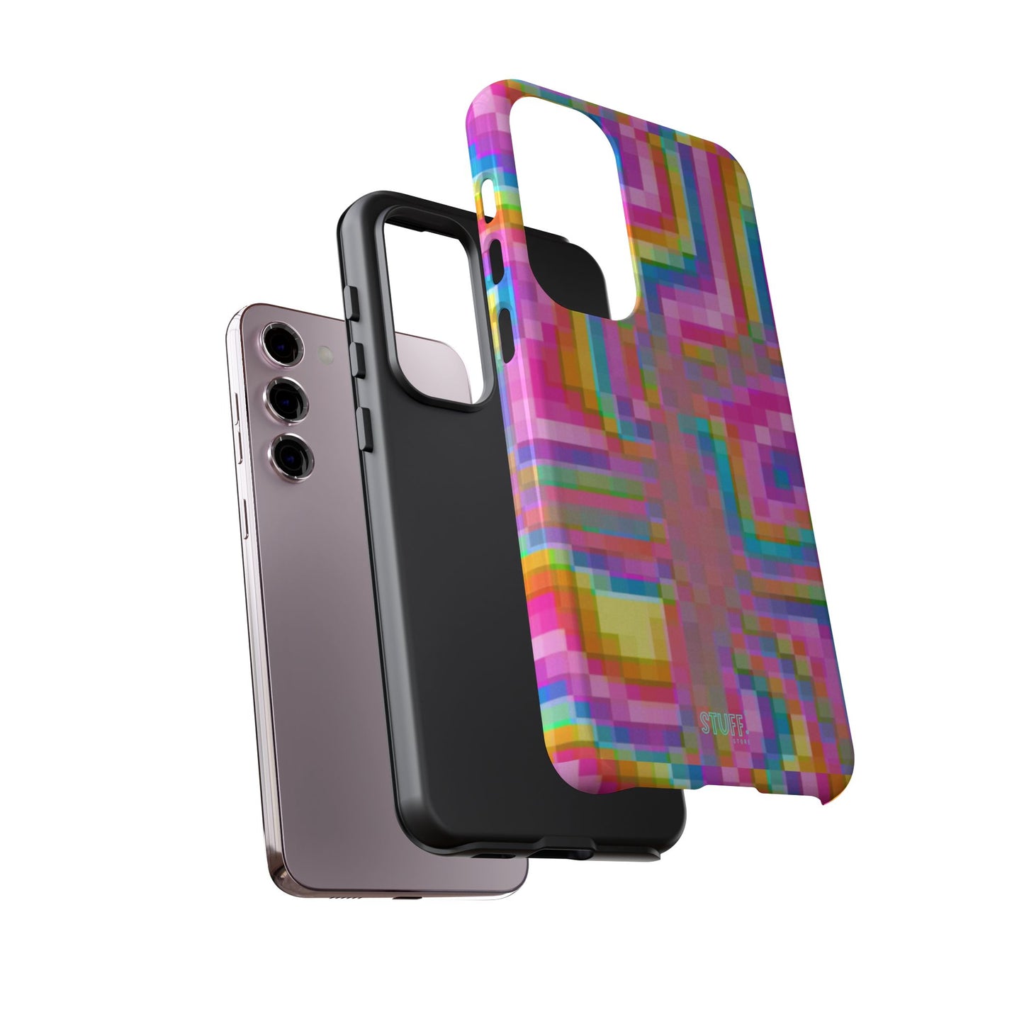 Pixel Case | Coque résistante double protection anti-choc - Motif pixels colorés