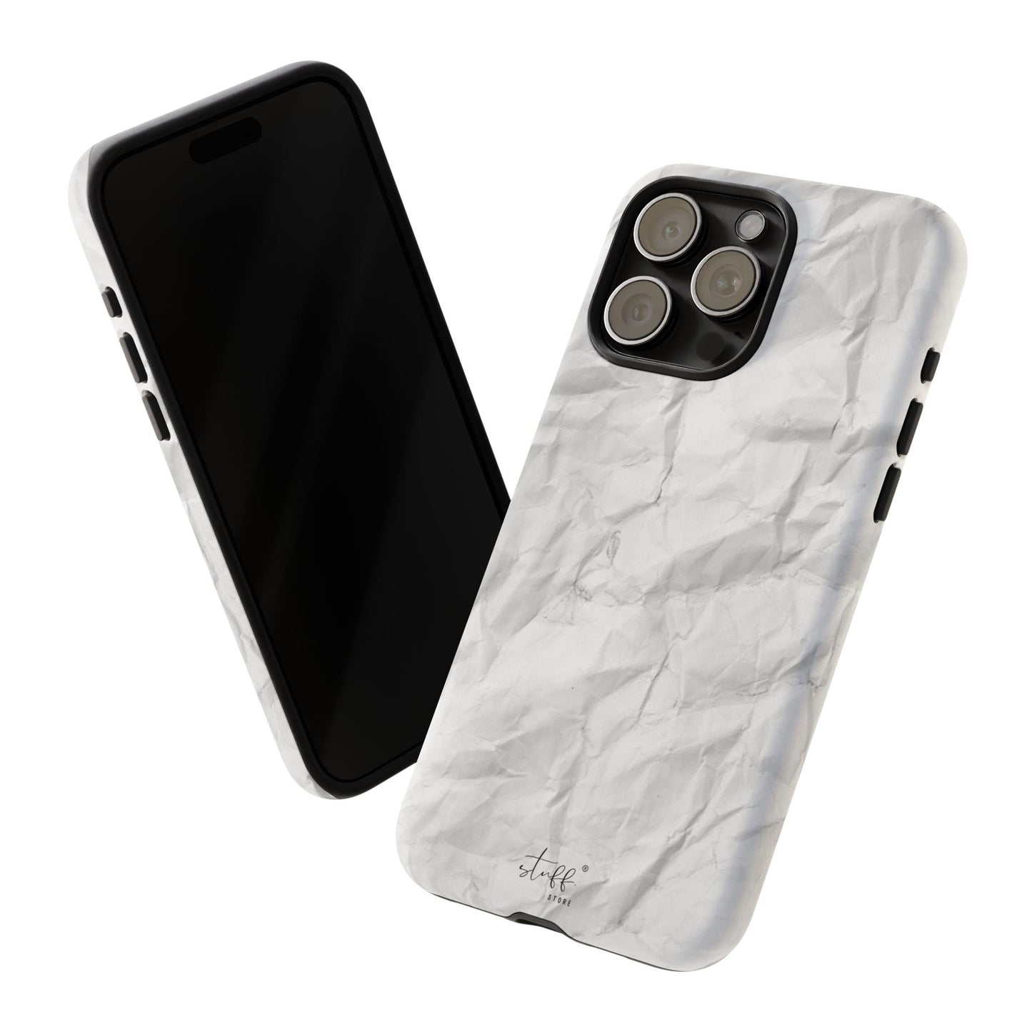 Crinkled Case | Coque résistante double protection anti-choc Effet Papier Froissé Mat