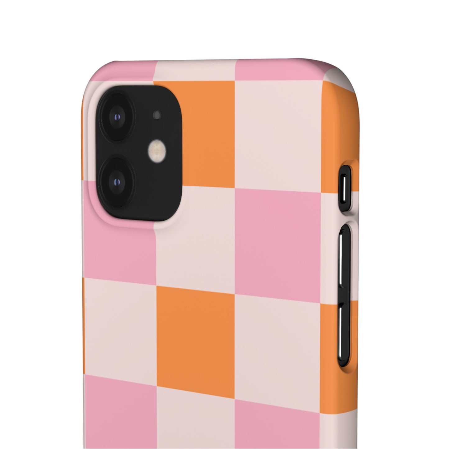 Peachy Case | Coque snap légère et résistante avec Design en Damier - Orange & Rose