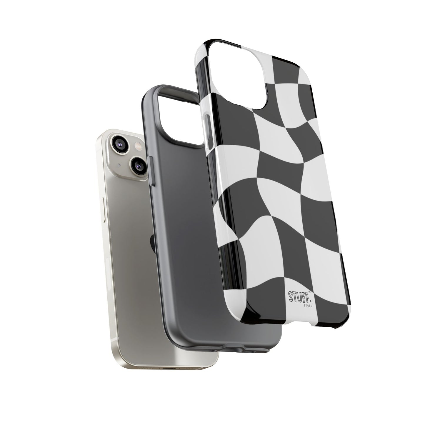 Checkers Case | Coque résistante double protection et Design en Damier déformé