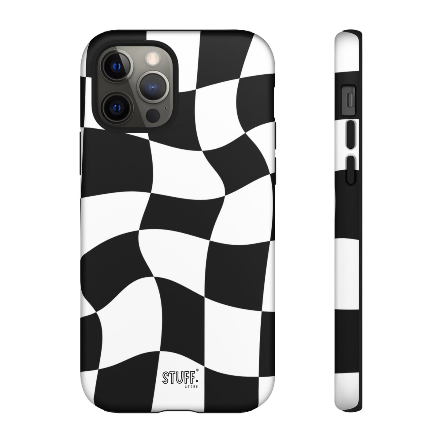 Checkers Case | Coque résistante double protection et Design en Damier déformé