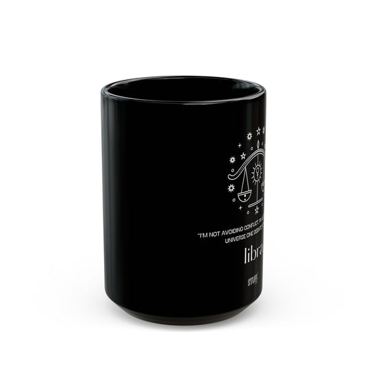 Balance | Mug noir en céramique avec signe astrologique et phrase drôle – 330ml / 440ml