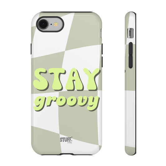 Groovy Case | Coque résistante double protection avec Design Rétro en Damier - Vert