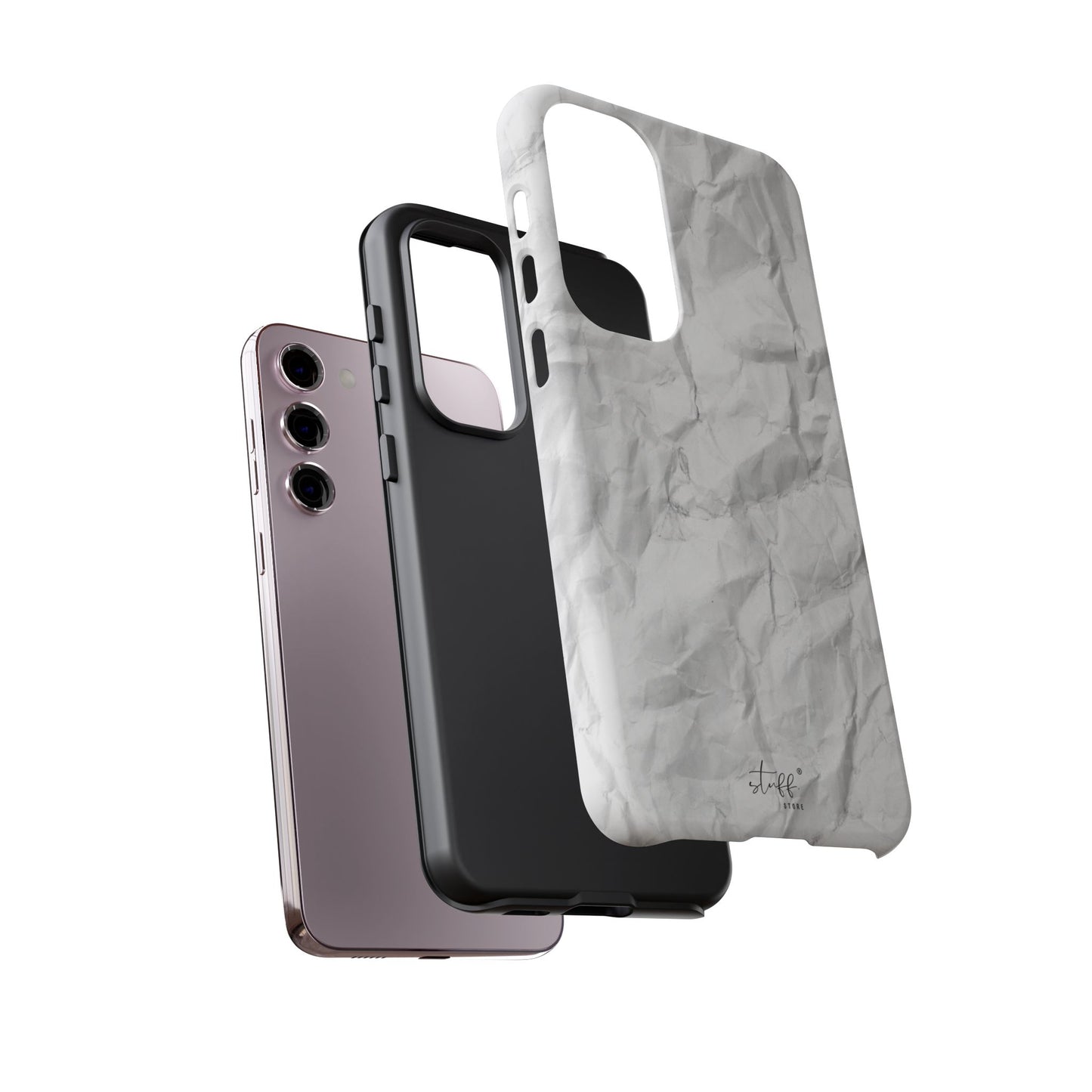 Crinkled Case | Coque résistante double protection anti-choc Effet Papier Froissé Mat