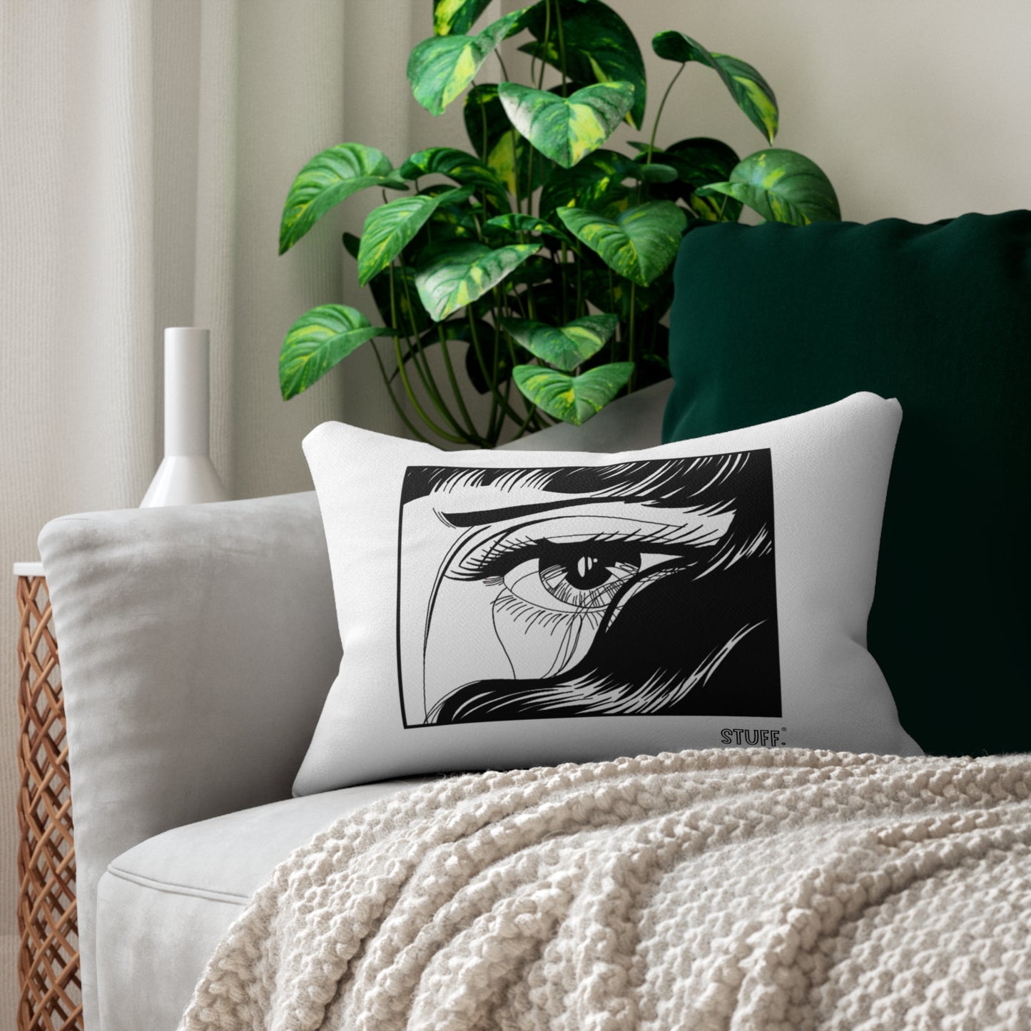 Coussin lombaire Manga – Fille anime qui pleure | Coussin décoratif japonais kawaii