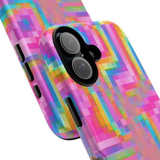 Pixel Case | Coque résistante double protection anti-choc - Motif pixels colorés