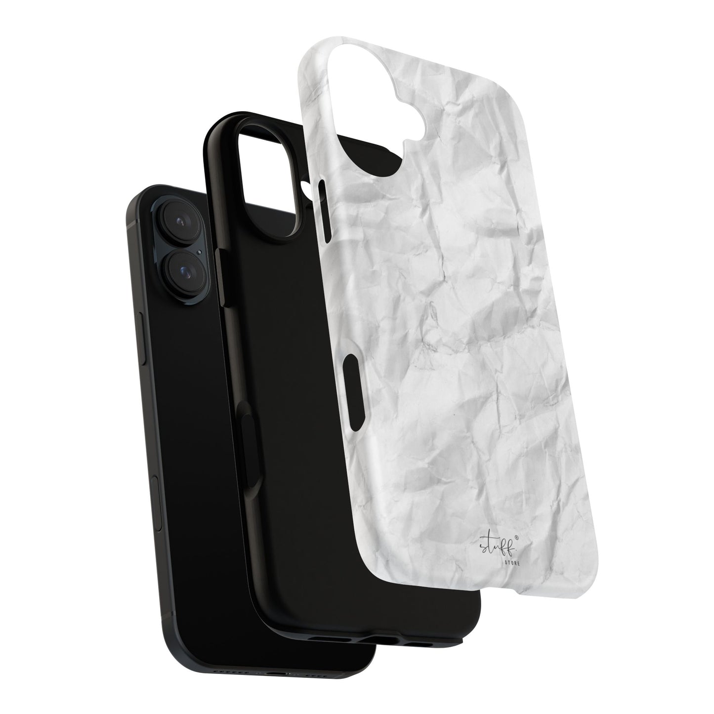 Crinkled Case | Coque résistante double protection anti-choc Effet Papier Froissé Mat