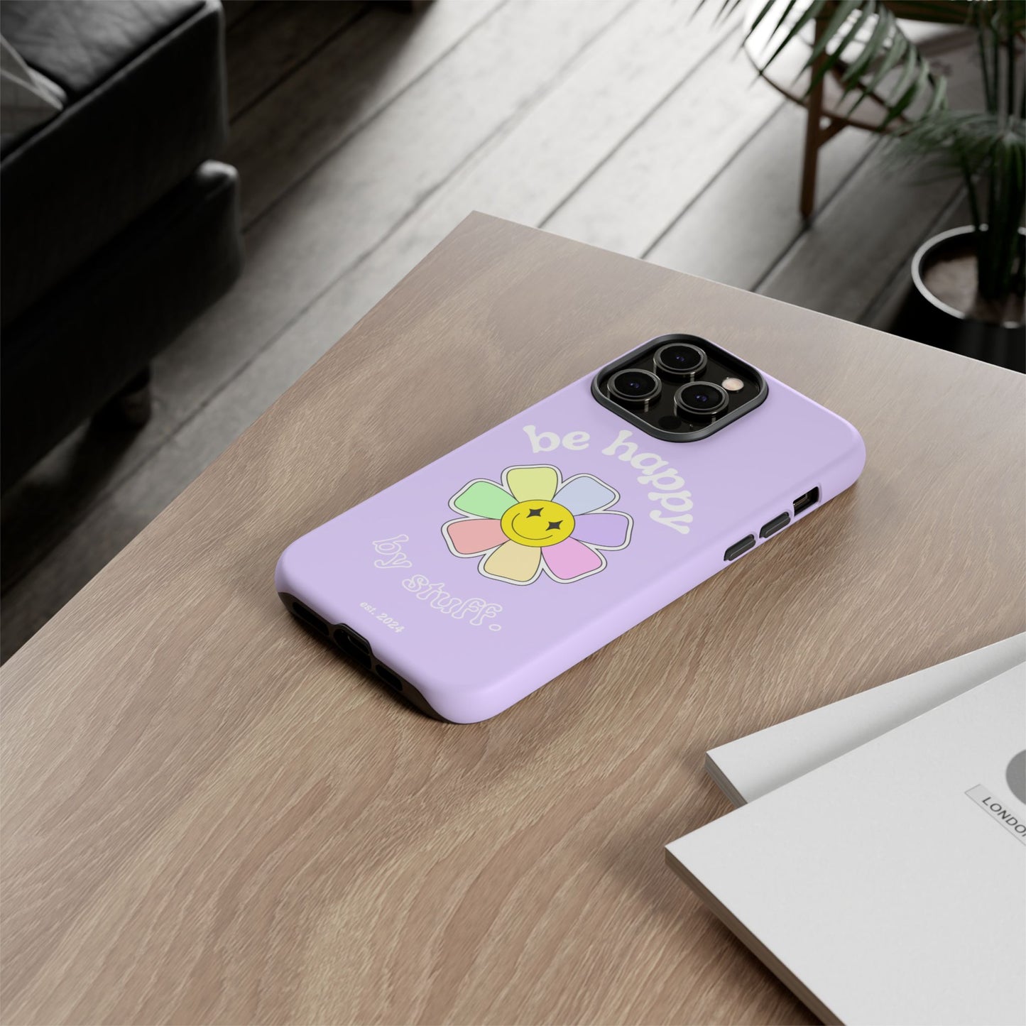 Be Happy Case | Coque résistante double protection avec Design Fleur Colorée